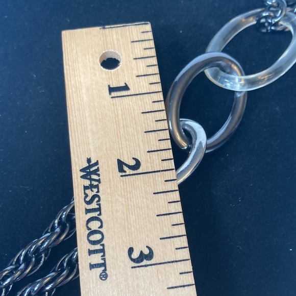 36" Long Talbots Multi Chain Style Silver & Dark Grey Tone Necklace - Picture 10 of 14